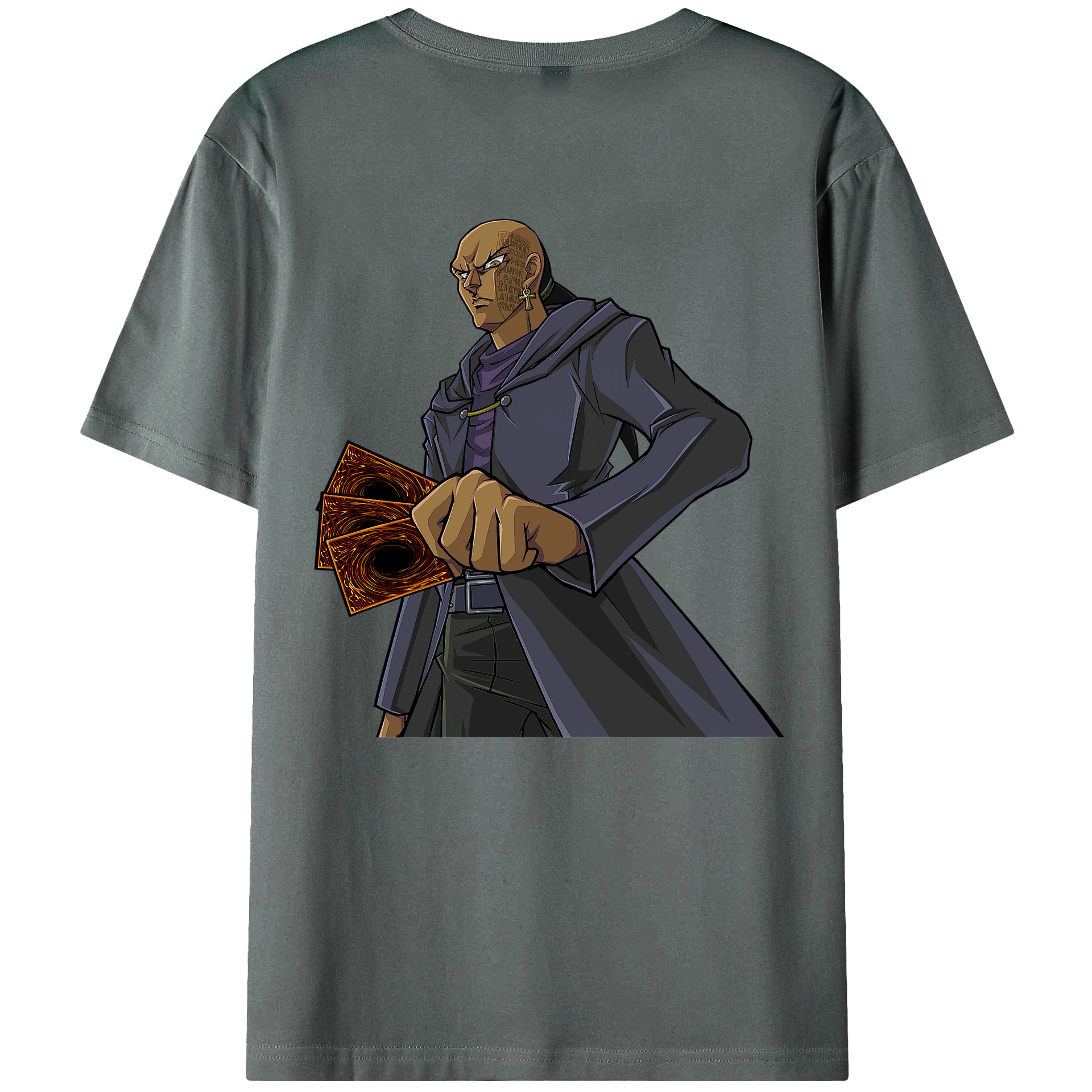 （画像用） 遊☆戯☆王 Yu-Gi-Oh! 綿100％ メンズ半袖Tシャツ（バックプリント） 通気性